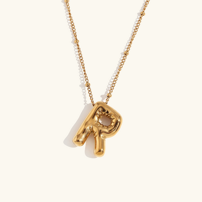 Næseørering med initialer i bobleform | Guld 18k