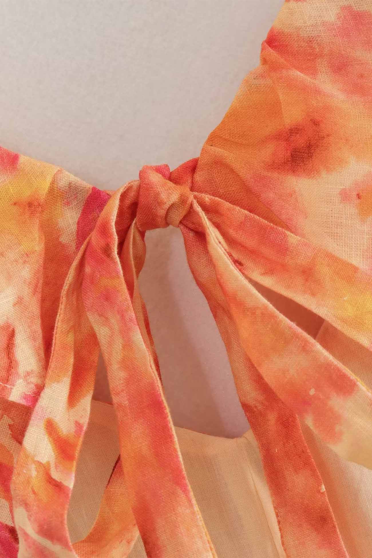 Rosea Floral kjole med flæser