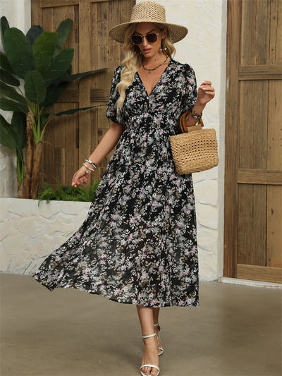 Chloe™ Chiffon Blomstret Kjole - Elegance til Hverdag - DK