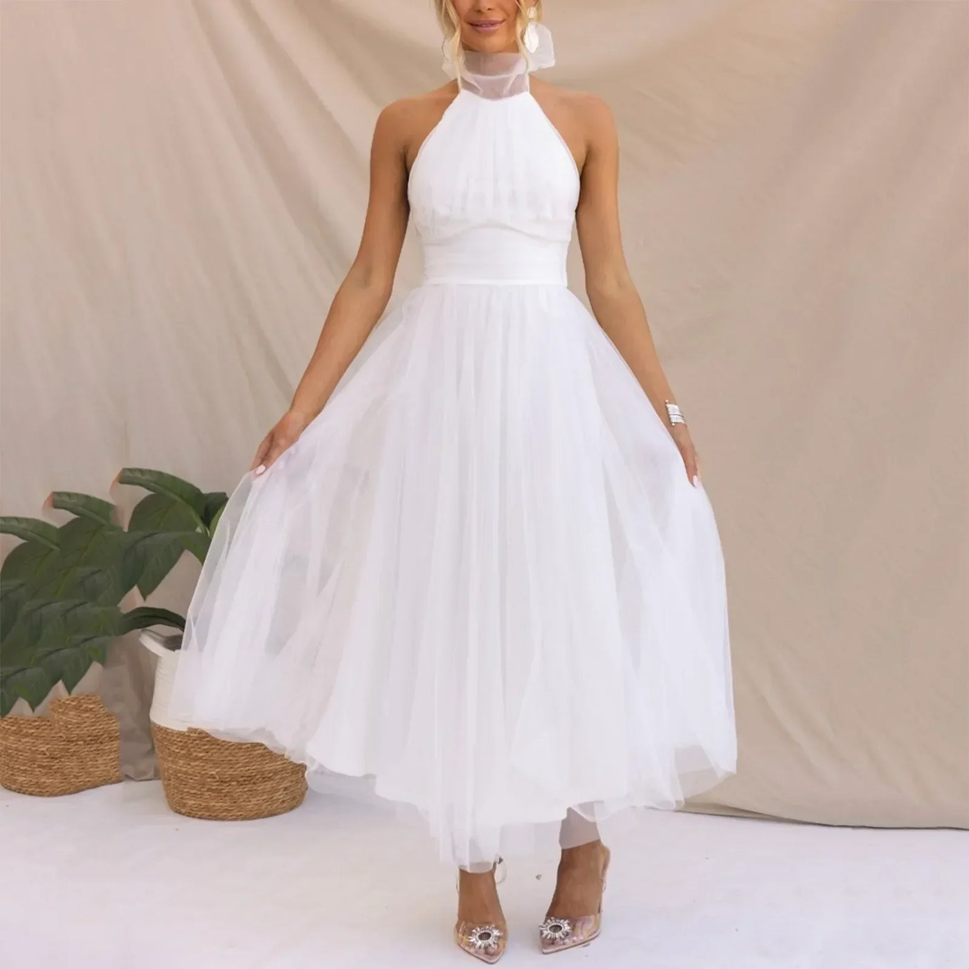 Rosea Elegant Kjole Uden Ærmer