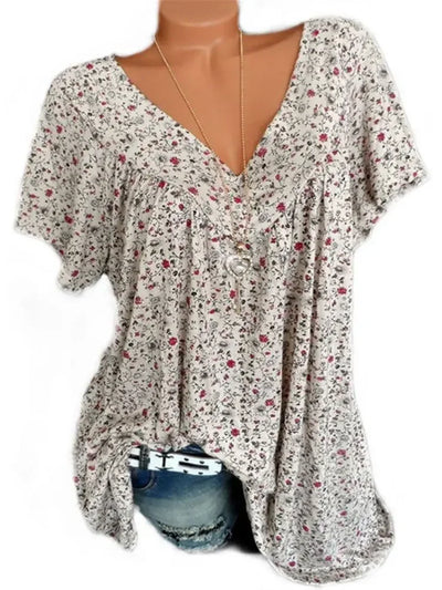Sommerbluse med Blomsterprint | Olsen & Olsen™