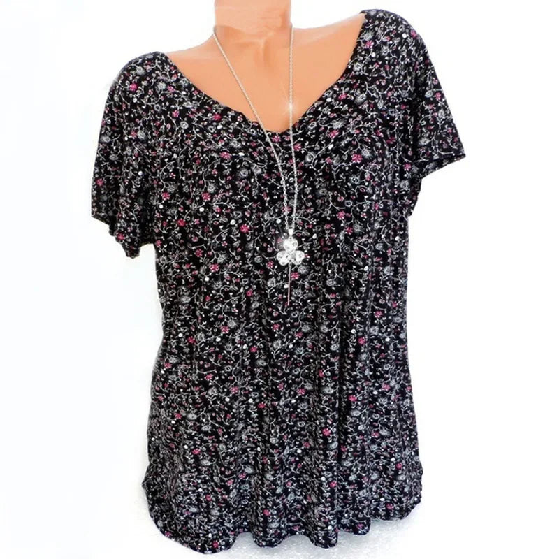 Sommerbluse med Blomsterprint | Olsen & Olsen™