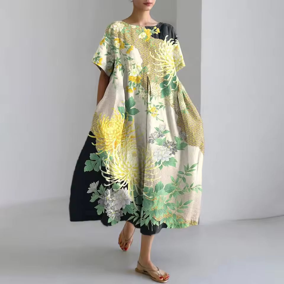Ingrid - Lang Blomsterkjole
