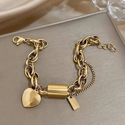 Opmuntrende Chunky Armbånd | Hvidguld 18k