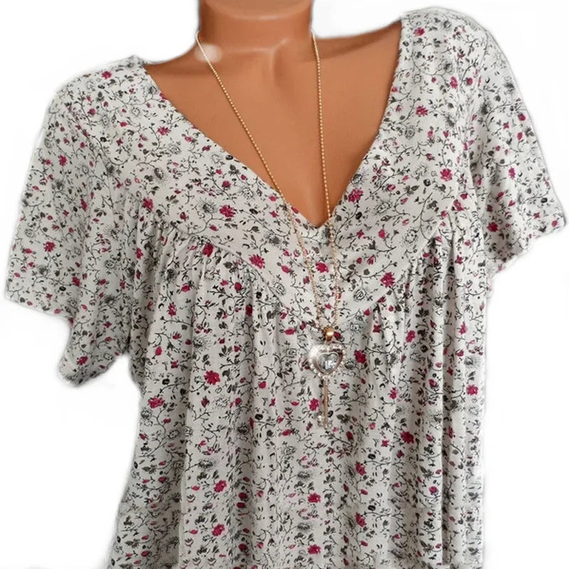 Sommerbluse med Blomsterprint | Olsen & Olsen™
