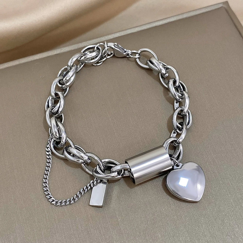 Opmuntrende Chunky Armbånd | Hvidguld 18k