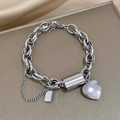 Opmuntrende Chunky Armbånd | Hvidguld 18k