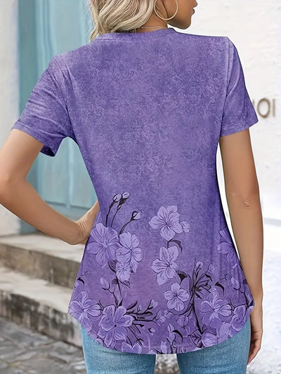 Blomsterprint Tunika med Puffærmer | Olsen & Olsen™