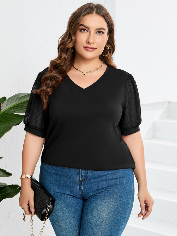 Elegant Top Med V-Hals