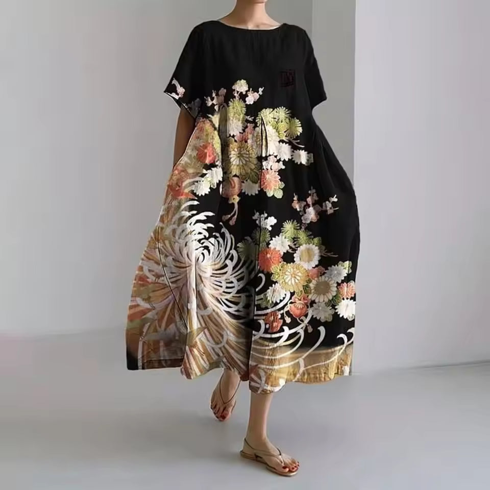 Hilde - Lang Blomsterkjole