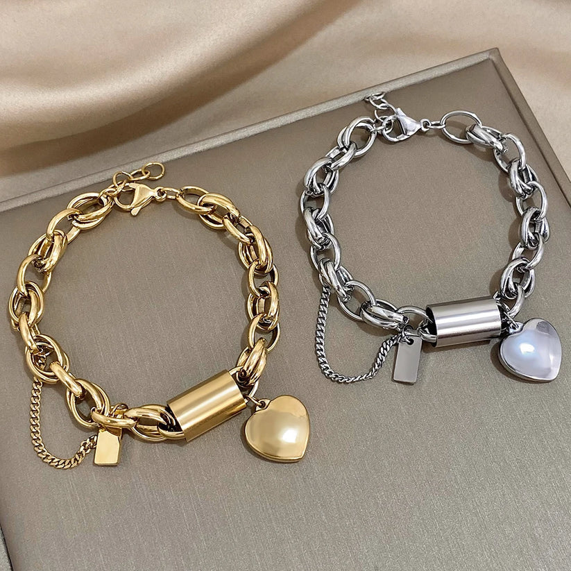 Opmuntrende Chunky Armbånd | Hvidguld 18k