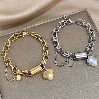 Opmuntrende Chunky Armbånd | Hvidguld 18k