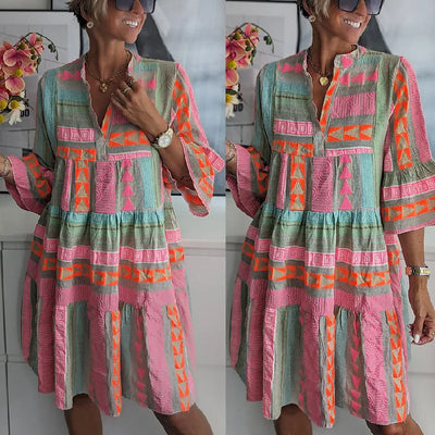 Kiki | Elegant Forårs Midi Kjole