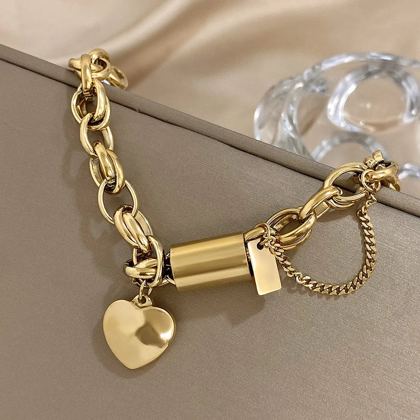 Opmuntrende Chunky Armbånd | Hvidguld 18k