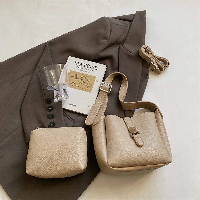 iris™ – moderne bucket taske i læderlook