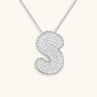 Navnesmykke Bubble med diamant | 18k Guld