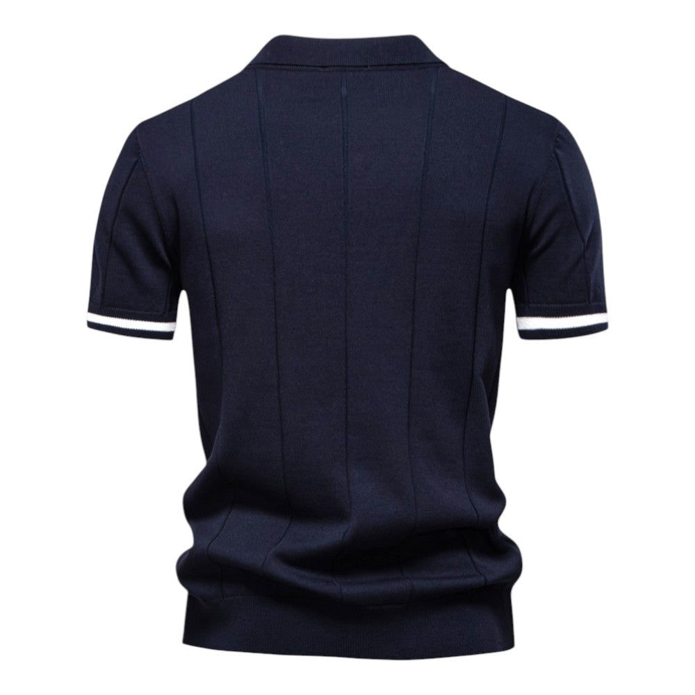 John™ | Casual Polo Shirt med Lynlås i Sporty Stil