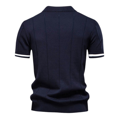 John™ | Casual Polo Shirt med Lynlås i Sporty Stil