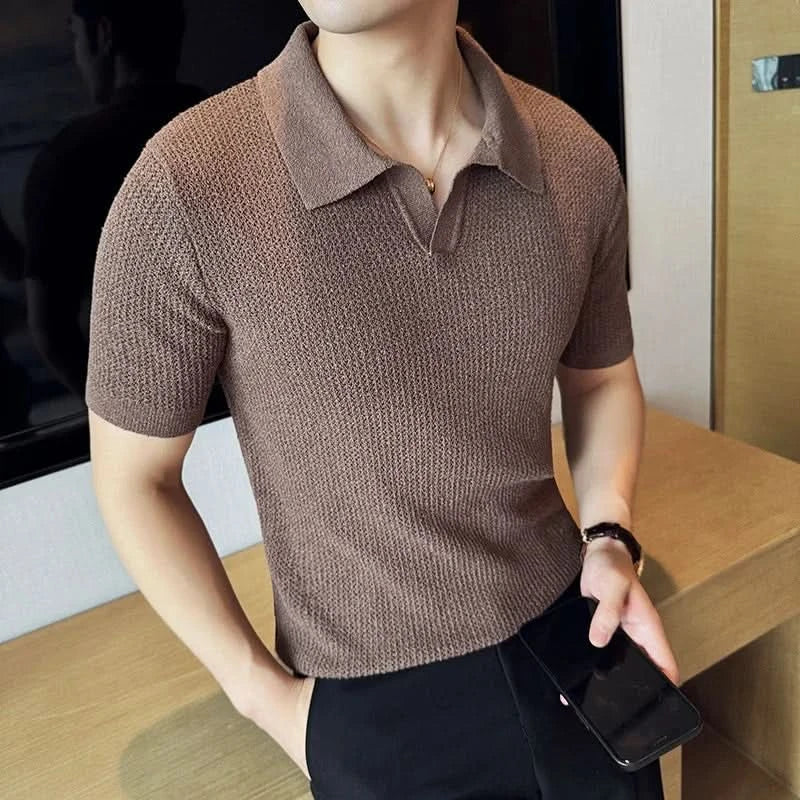 Mandlig V-Udskæring Polo T-shirt Jeremy™ | Olsen & Olsen - DK