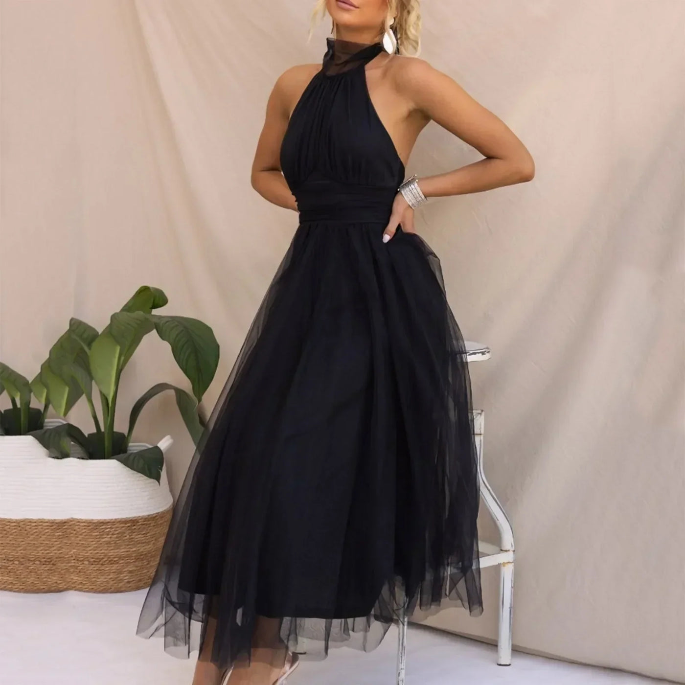 Rosea Elegant Kjole Uden Ærmer