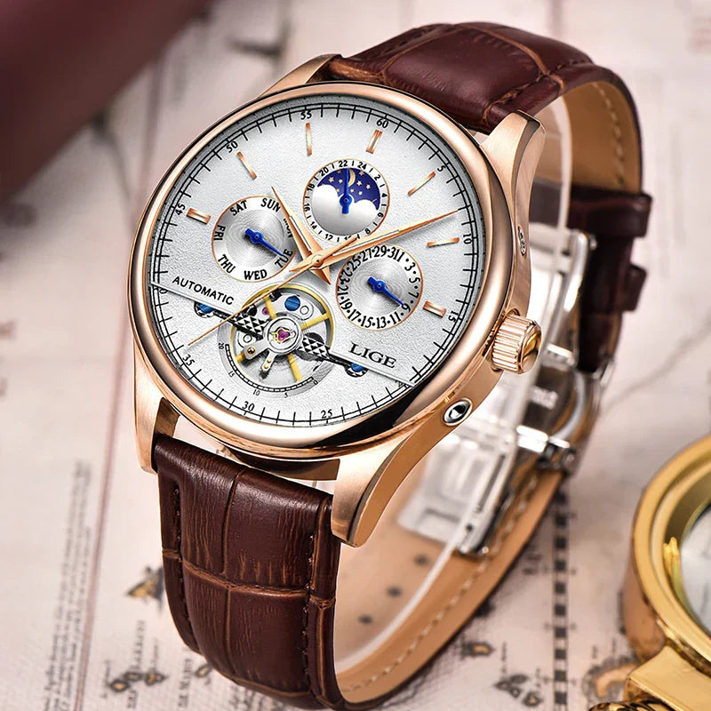 Automatisk Mekanisk Tourbillon Ur