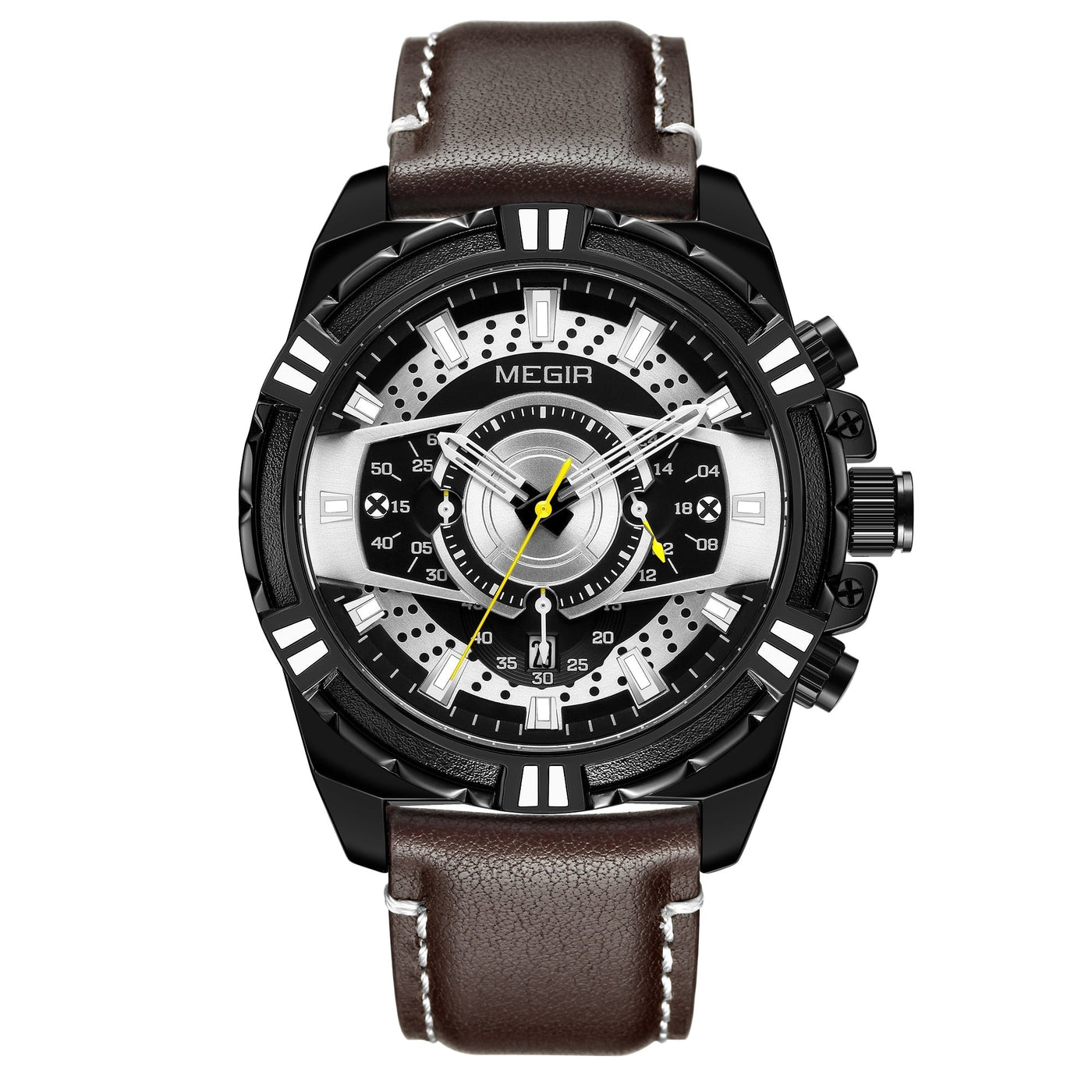 Luksus Kvarts Chronograph Militær Sport Læder Ur