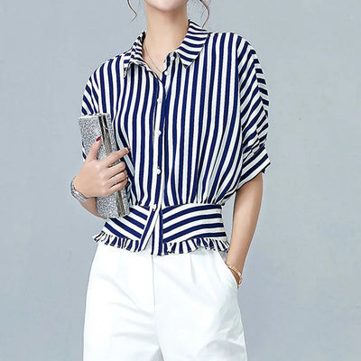 Chemise Top Stil Italiensk Med Striber
