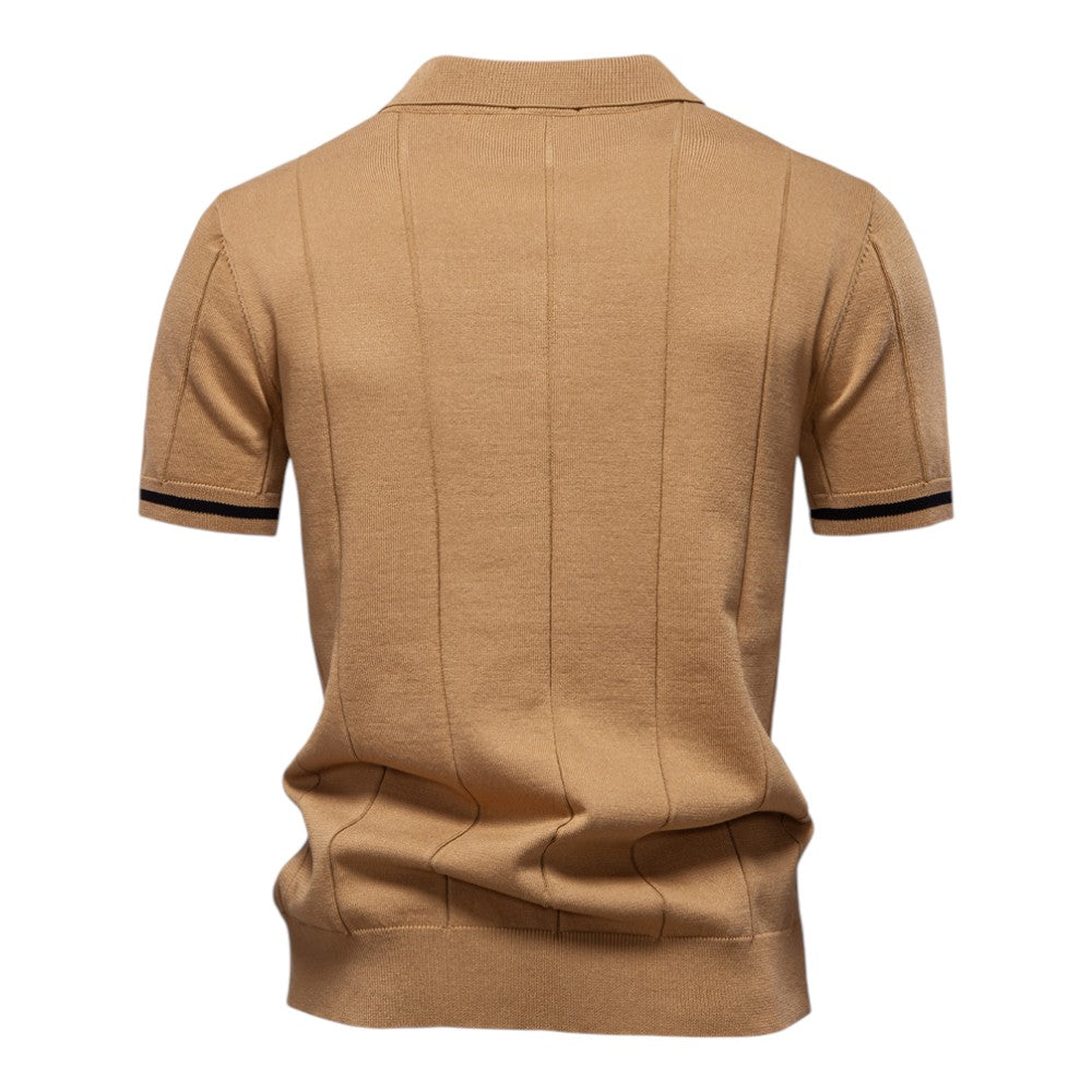 John™ | Casual Polo Shirt med Lynlås i Sporty Stil