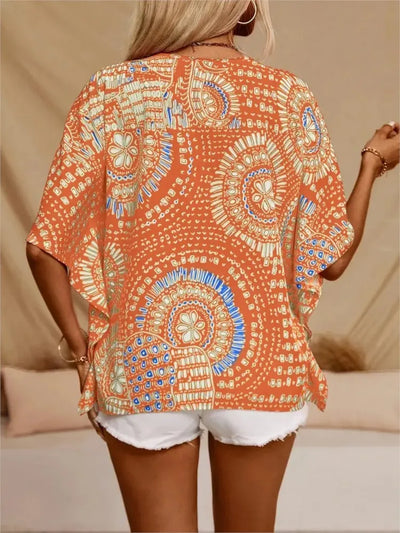 Ellaine | Boho blouse med levende print