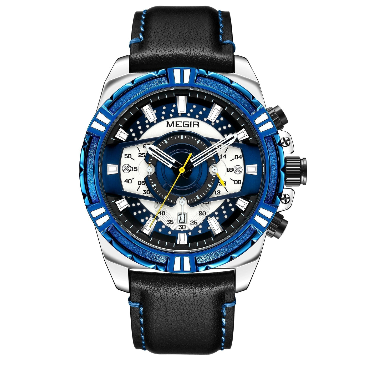 Luksus Kvarts Chronograph Militær Sport Læder Ur