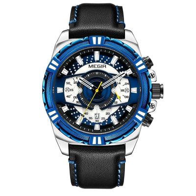 Luksus Kvarts Chronograph Militær Sport Læder Ur