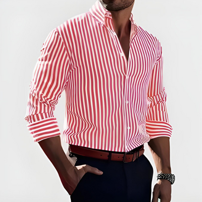 Mormon - Casual Stribet Button-Up Skjorte