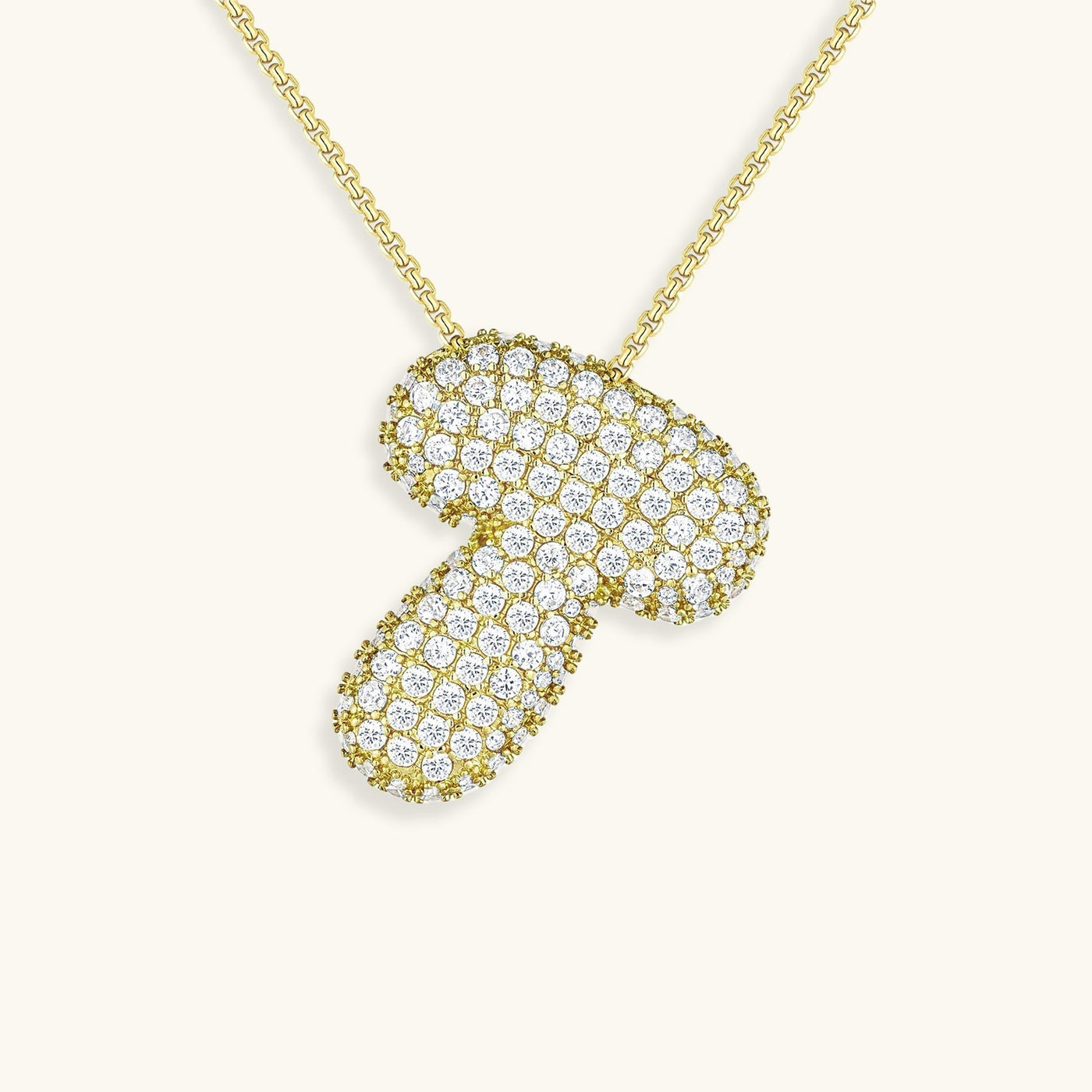 Navnesmykke Bubble med diamant | 18k Guld