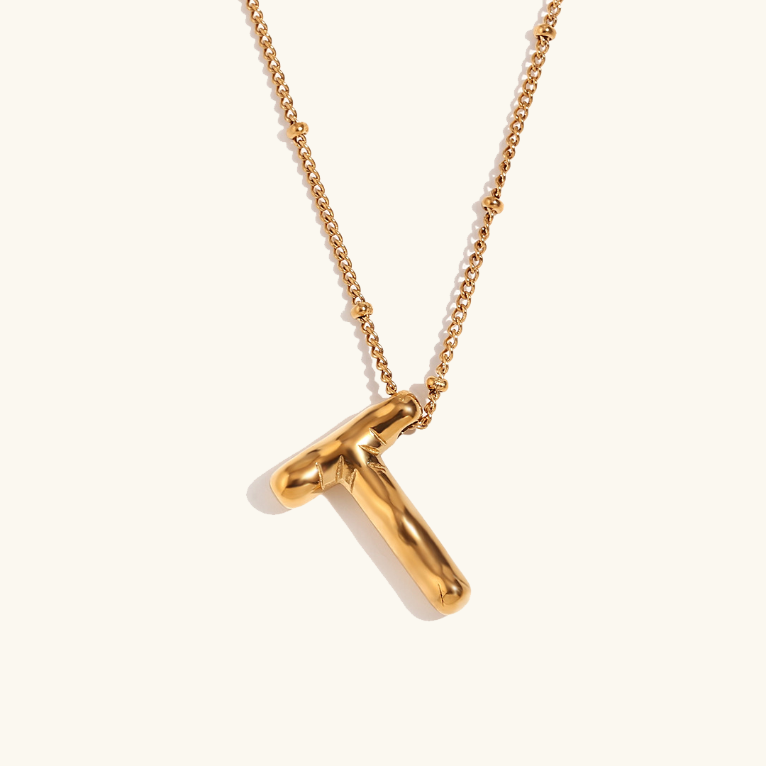 Næseørering med initialer i bobleform | Guld 18k