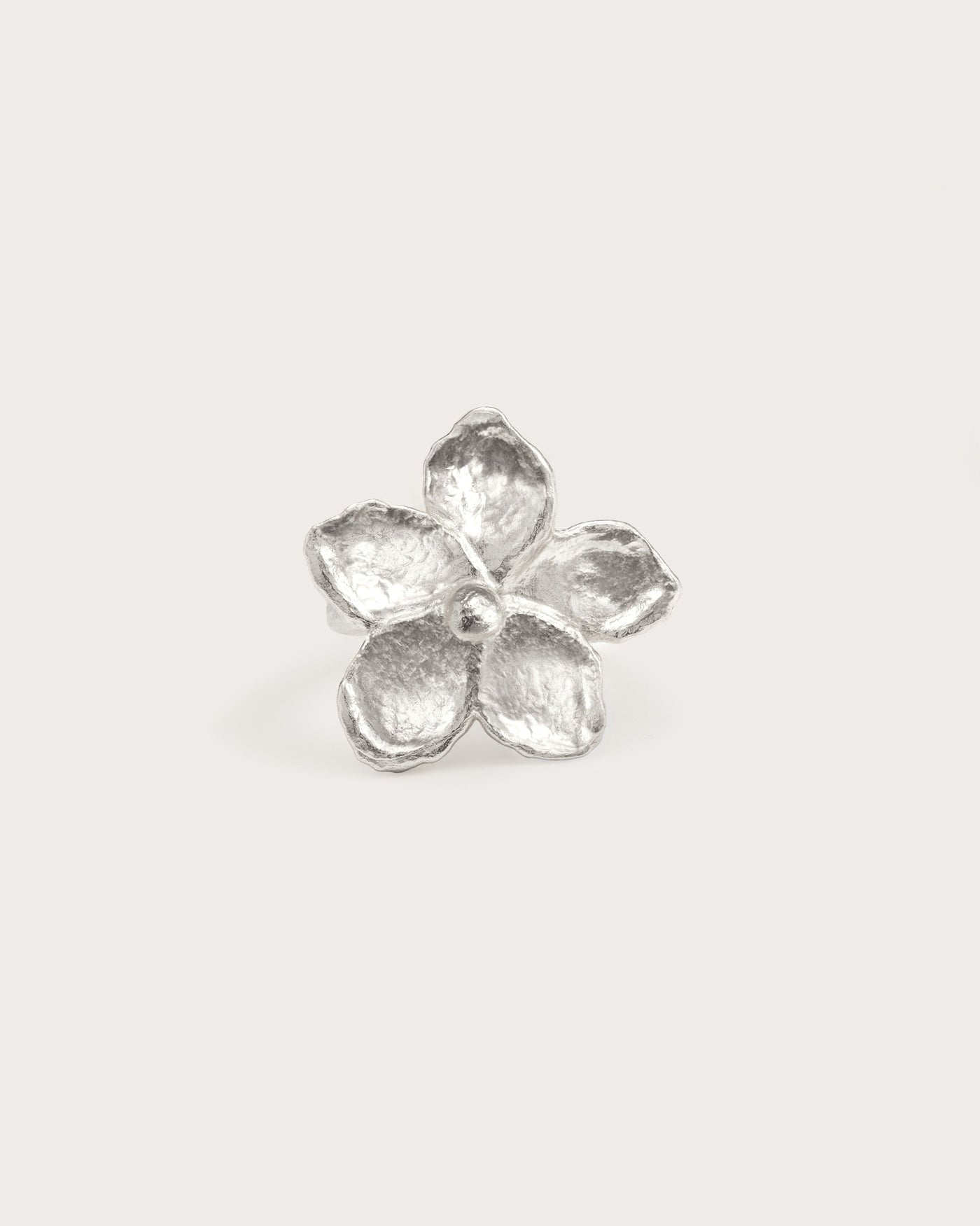 Guld Tekstureret Blomster Ring