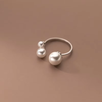 Justerbar Trio Perle Ring