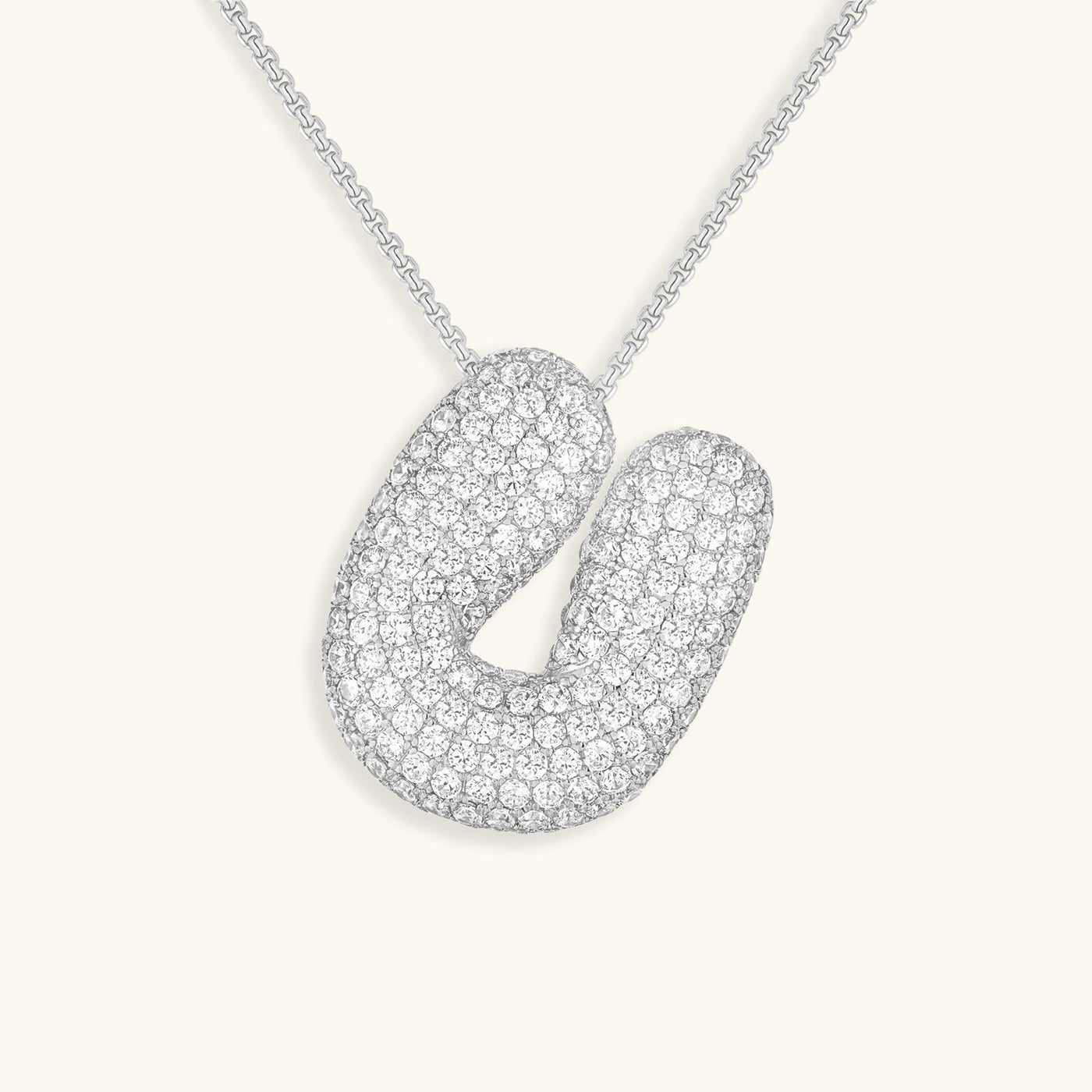 Navnesmykke Bubble med diamant | 18k Guld