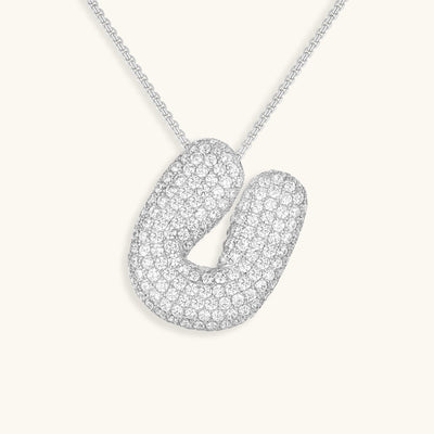 Navnesmykke Bubble med diamant | 18k Guld