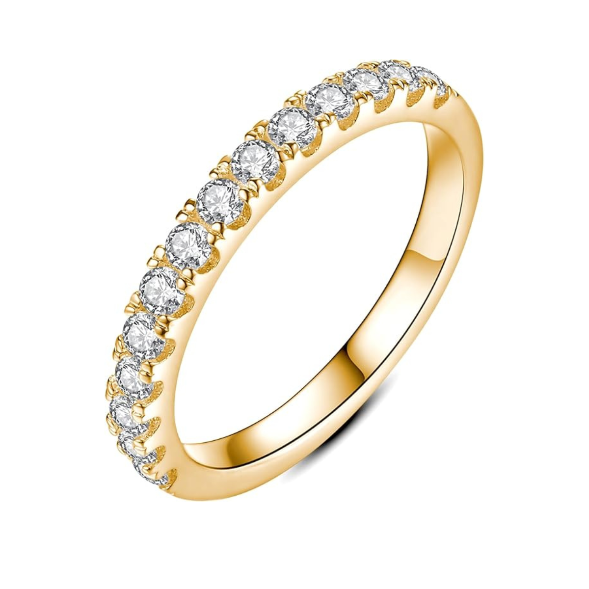 Moissanite Vielsesring | Hvidguld 18K