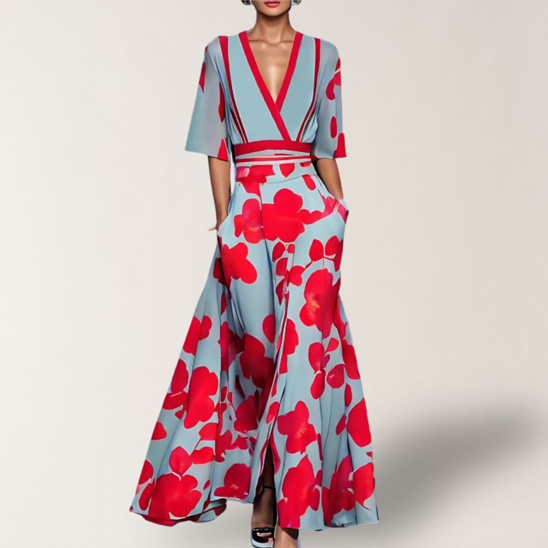 Elise | Elegant Blomster Wrap Kjole