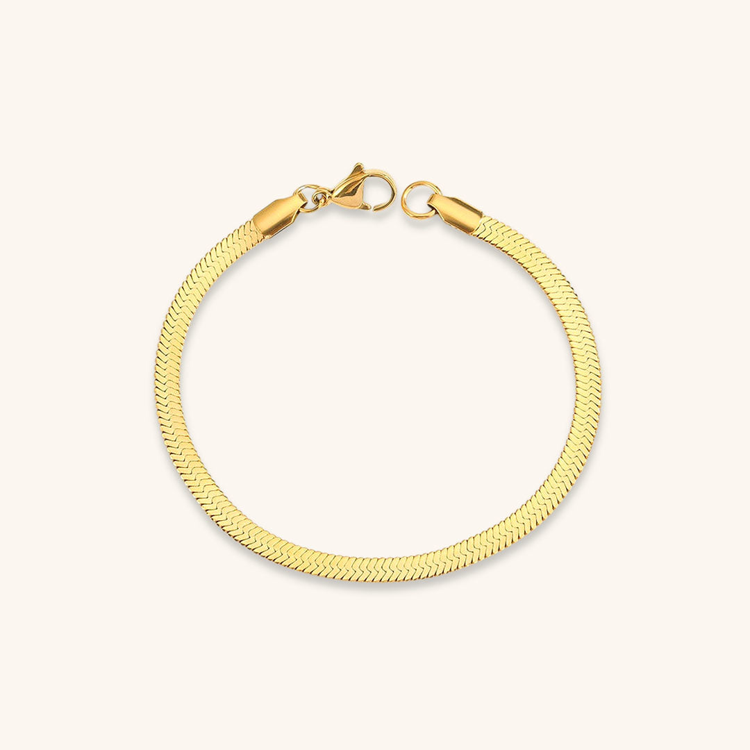 Vida Armbånd Guld i fiskebensmønster | 18k Guld