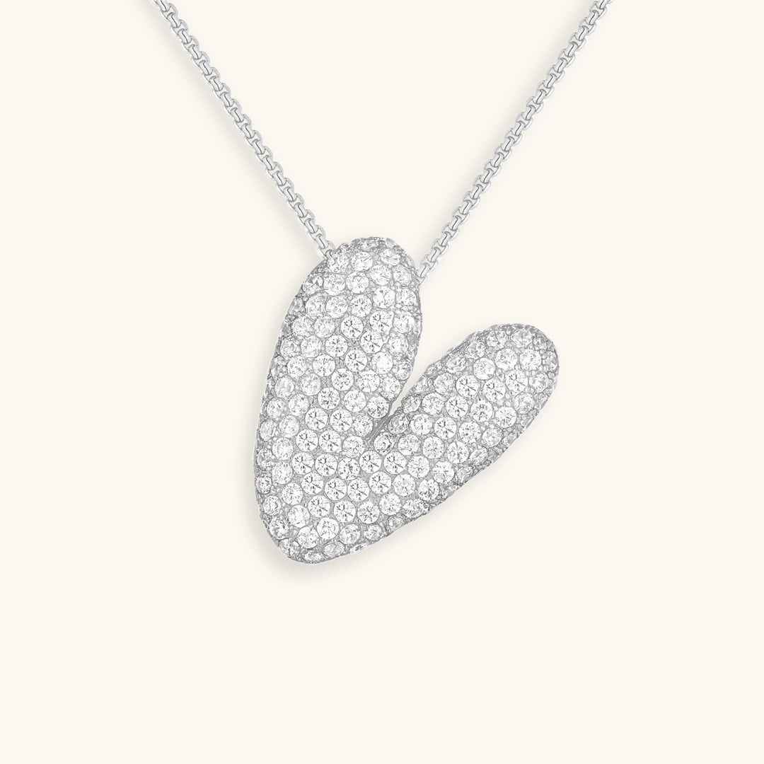 Navnesmykke Bubble med diamant | 18k Guld