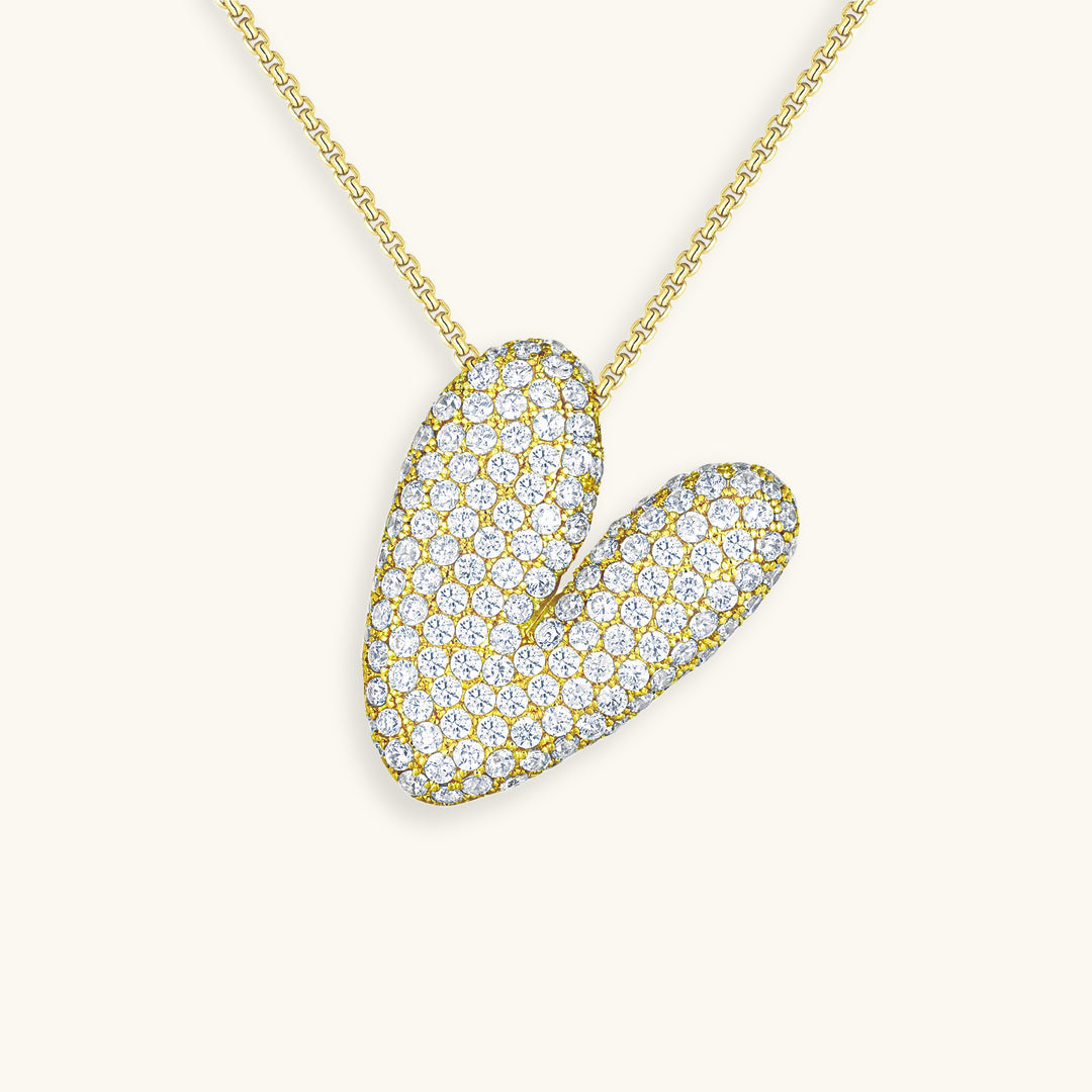 Navnesmykke Bubble med diamant | 18k Guld