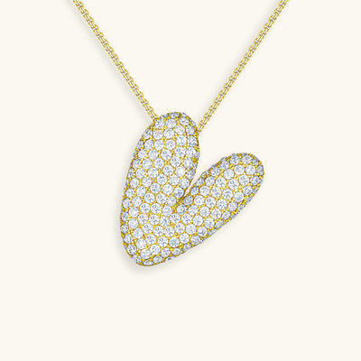 Navnesmykke Bubble med diamant | 18k Guld