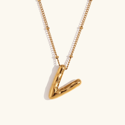 Næseørering med initialer i bobleform | Guld 18k