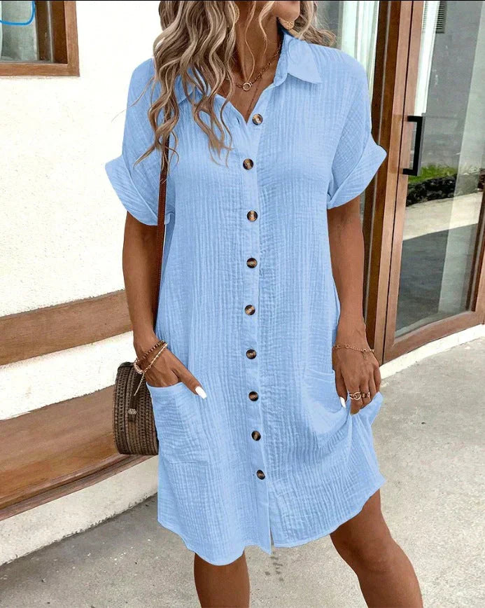 Melanie | Linned Polo Kjole