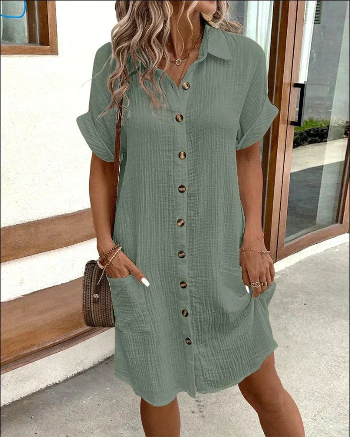 Melanie | Linned Polo Kjole