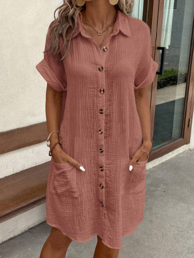 Melanie | Linned Polo Kjole