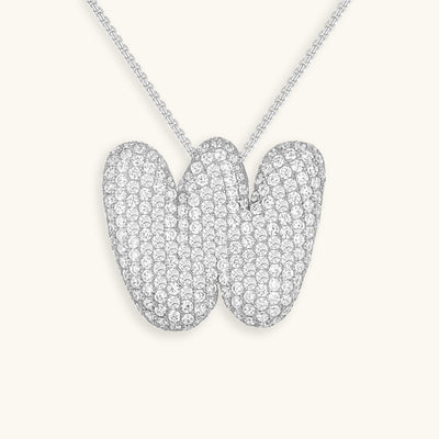 Navnesmykke Bubble med diamant | 18k Guld