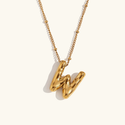 Næseørering med initialer i bobleform | Guld 18k